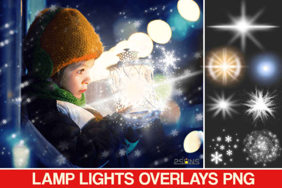 30 Christmas Photo Overlays Lamp Lights Layer Styles