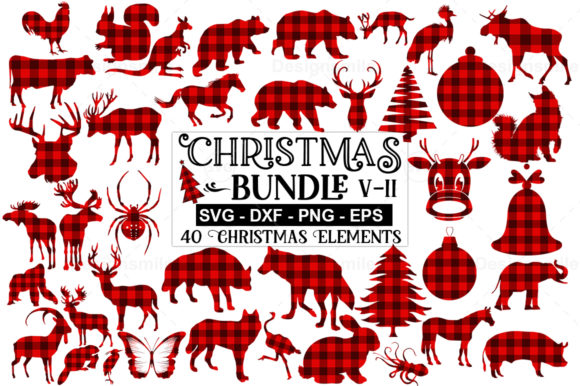 40 Christmas Elements Bundle for Crafts