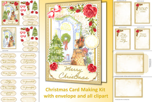 Christmas Card Making Kit All Clipart for Crafts