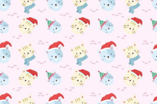 Christmas Cat Seamless Pattern