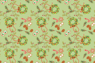 Christmas Cookies and Berry Seamless Patterns