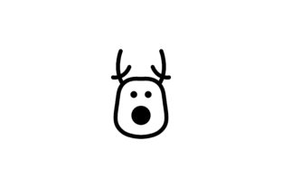 Christmas Dear Line Art Vector Icon