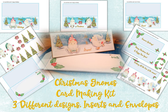 Christmas Gnome Card Making Kit 3 Design for Crafts