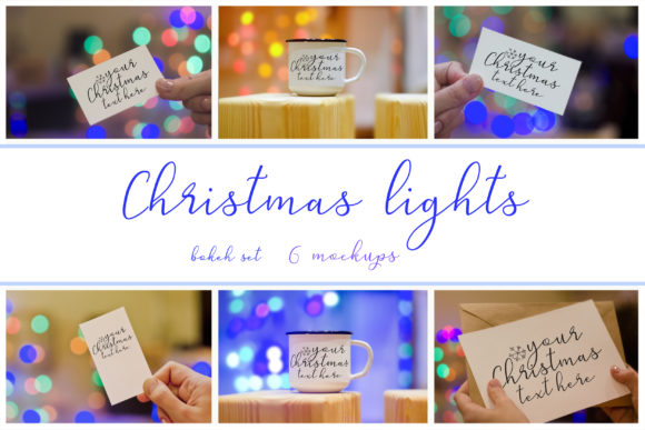 Christmas Lights. Mockup Set for Christmas Amp