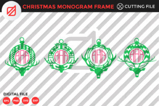 Christmas Monogram Frame Cutting File for Crafts