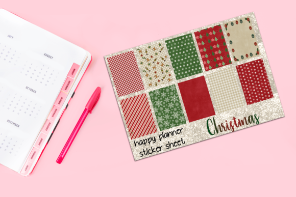 Christmas Pattern Planner Stickers for Crafts