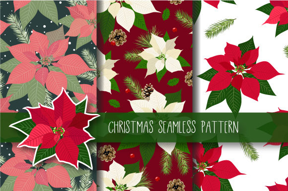 Christmas Seamless Pattern Poinsettia