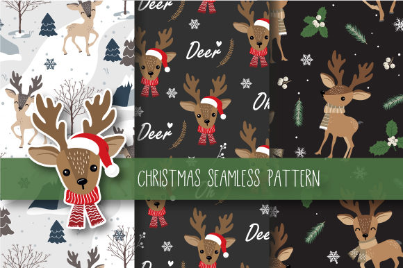 Christmas Seamless Pattern Reindeer