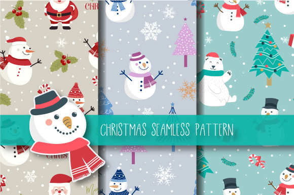 Christmas Seamless Pattern Snowman