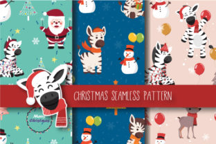 Christmas Seamless Pattern Zebra
