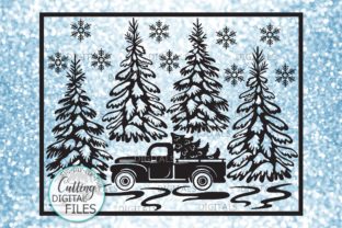 Christmas Truck Winter Scene