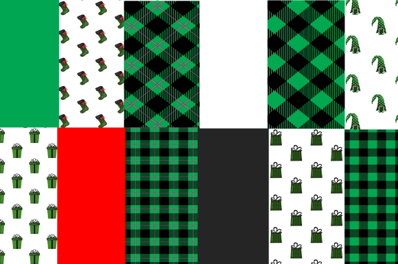 Green Christmas Designs Gnomes Patterns