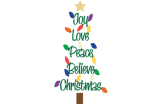 Joy Love Peach Believe Christmas Tree for Crafts