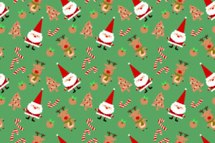 Santa and Christmas Cookie Seamless Patterns